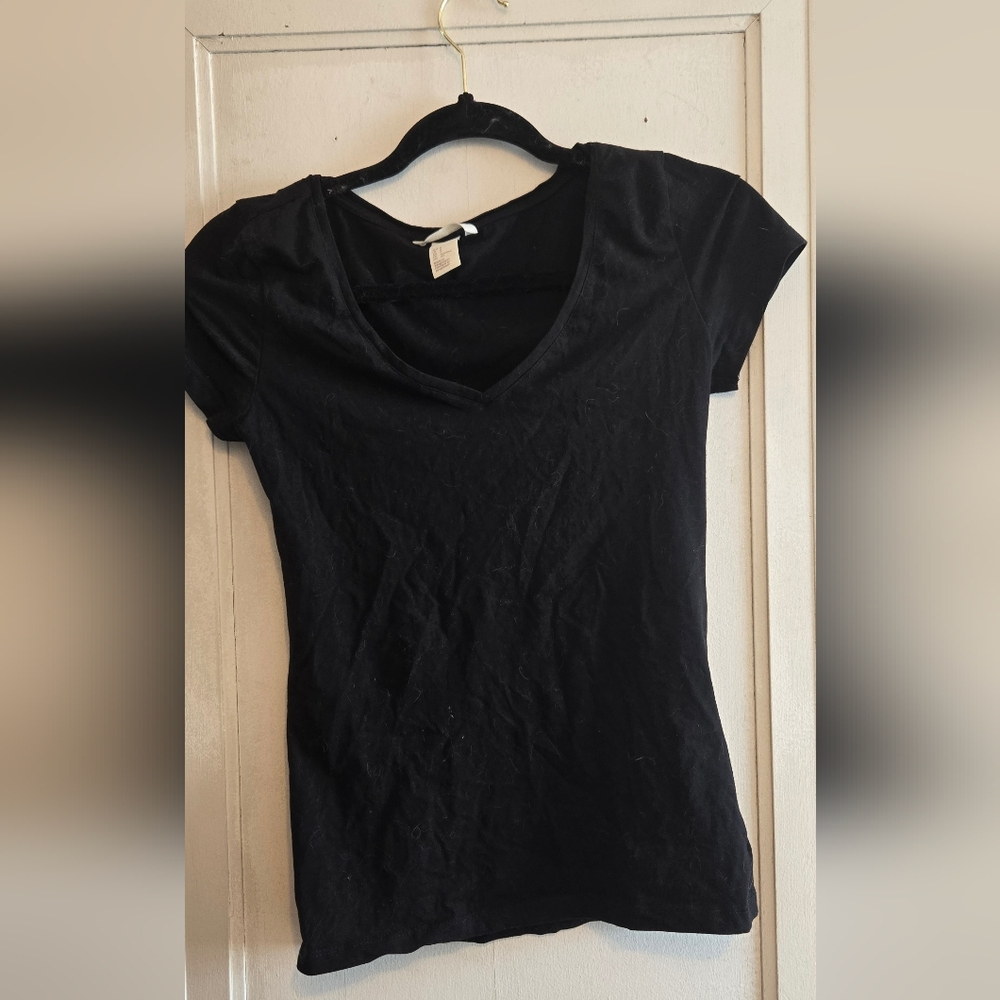 Black V Neck Tshirt From H&M Size Small